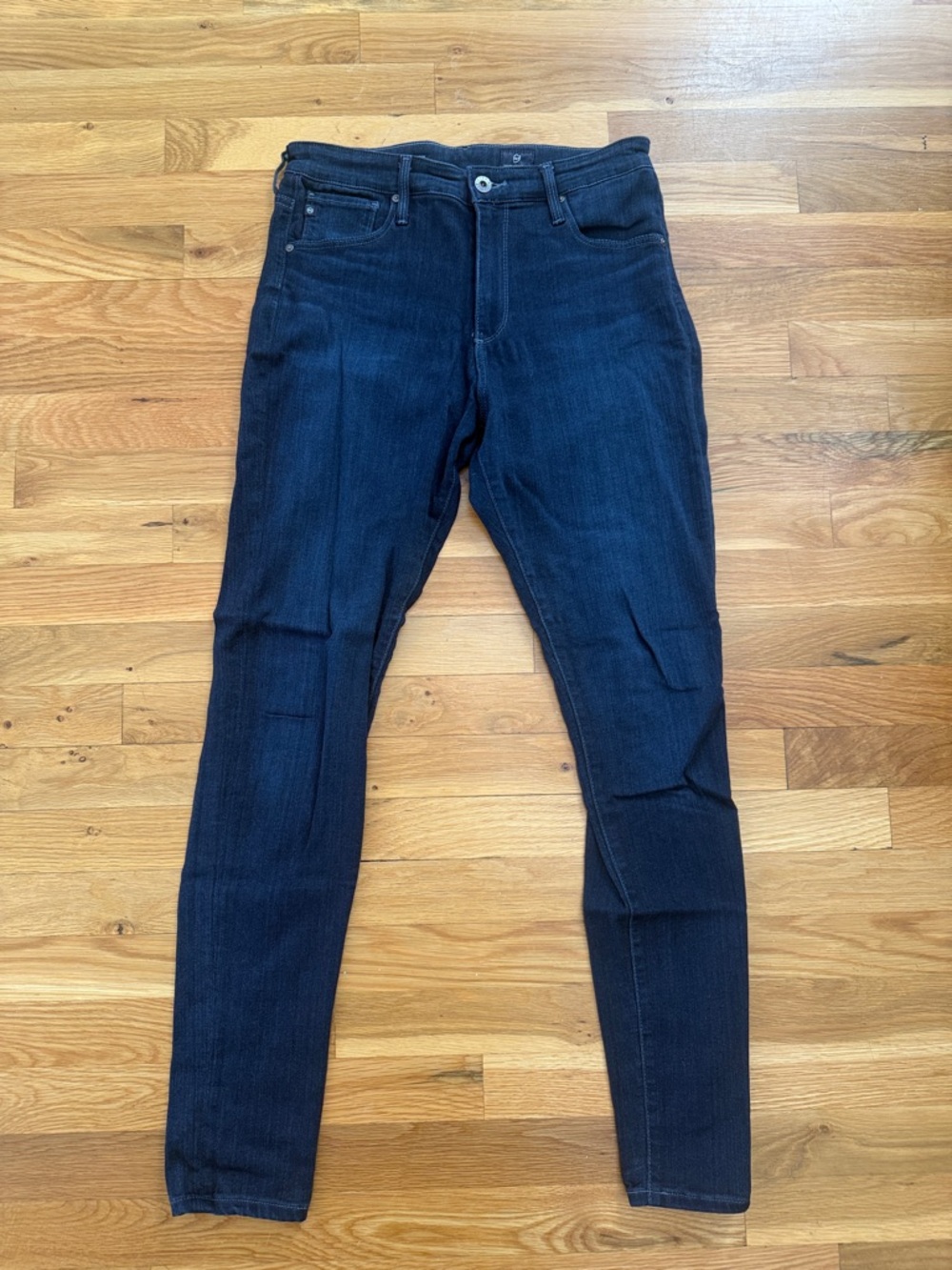 AG Adriano Goldschmied Dark Indigo Farrah High Rise Skinny Jeans